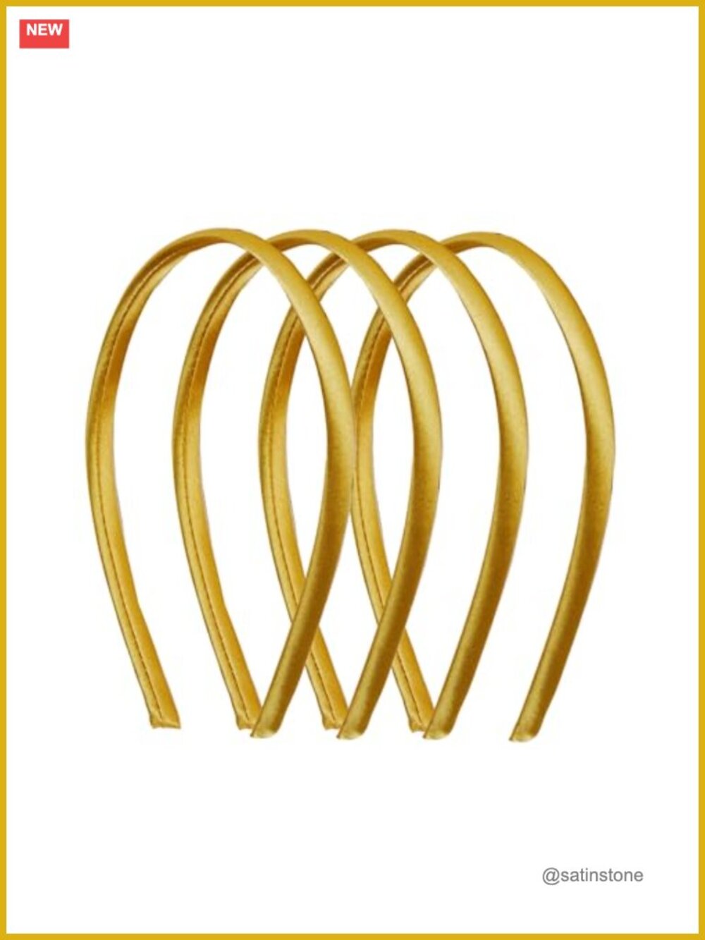 Satin Thin Headbands for Women Multicolor 4 Pack Hair Accessories